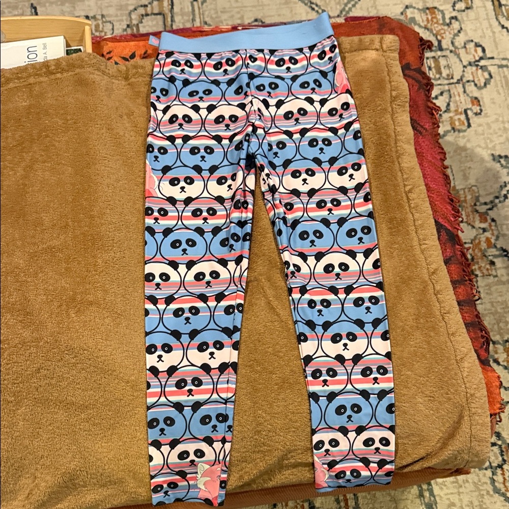 Disney Panda Pattern Leggings - Blue and Pink